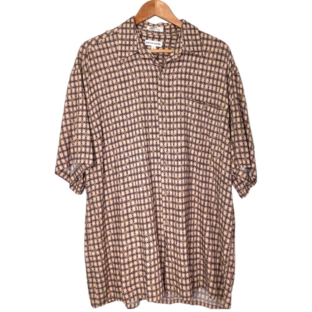 Pierre Cardin Geometric Pattern Mens Short Sleeve Shirt